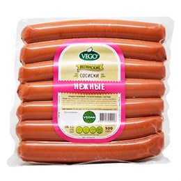 Сосиски Нежные продукт растительный 500 гр, "Вего" г.Москва 00018