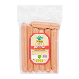 Сосиски Докторские продукт растительный 0,5 кг, "Вего" г.Москва 10356